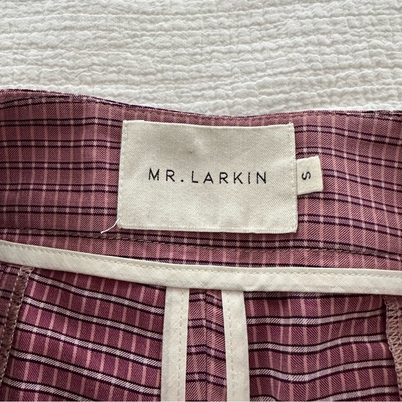 Mr. Larkin Wood Leg Pink Checkered Pants sz small - Picture 8 of 9